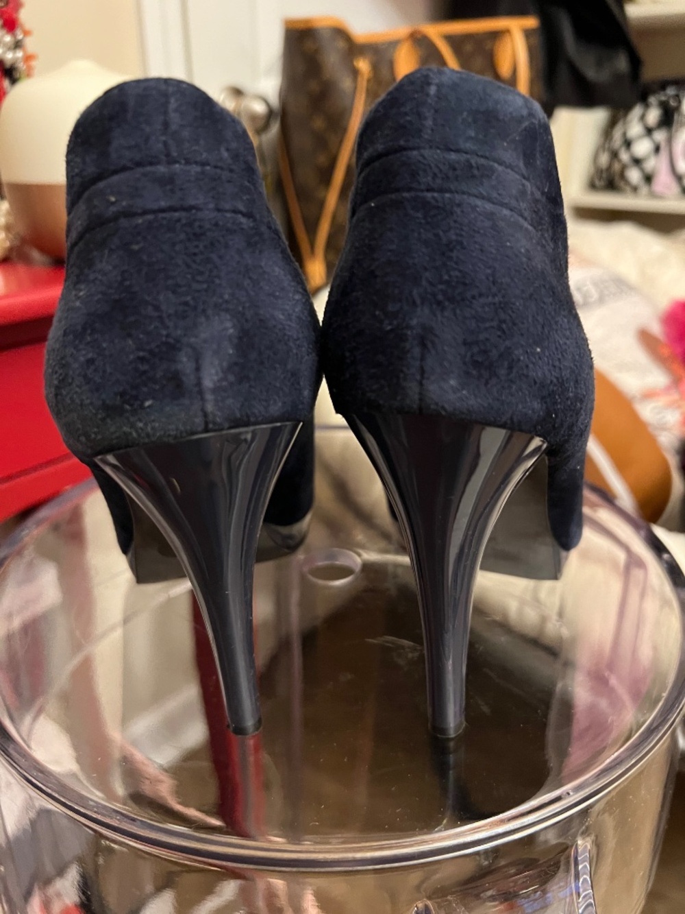 Nine West Blue Suede high heel bootie - Picture 4 of 5